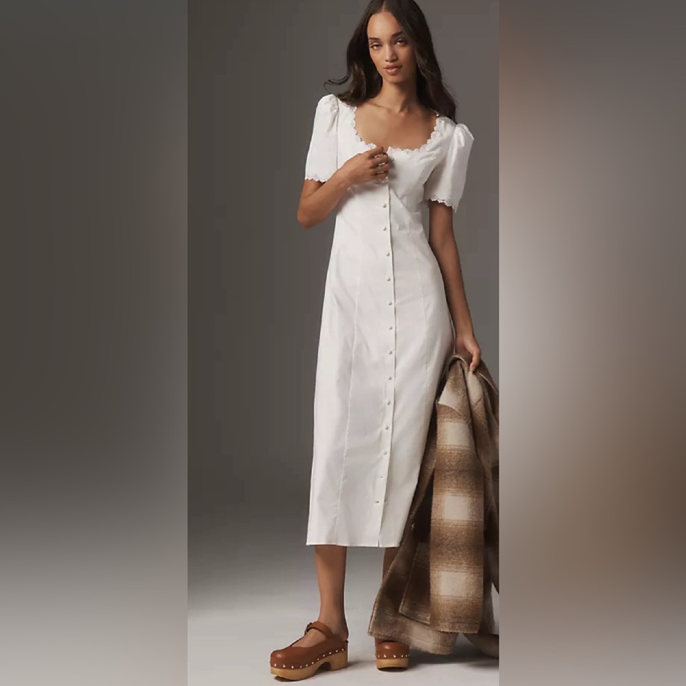 Elegant White Button-Down Dress